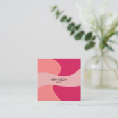Moderne, Abstrakte Rosa-Haarstylistin Terminkarte (Stehend Vorderseite)