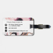 Moderne, Abstrakte Rosa Schwarz und Beige Gepäckanhänger (Rückseite horizontal)