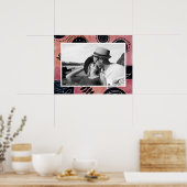 Moderne abstrakte rosa und schwarze botanische Fot Poster (Küche)