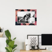 Moderne abstrakte rosa und schwarze botanische Fot Poster (Heimbüro)