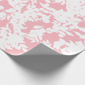 Moderne Abstrakte Rosa Weiße Blüte Geschenkpapier (Ecke)