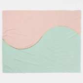Moderne Abstrakte Rosafarben Mint Kollektion Fleecedecke (Vorderseite (Horizontal))