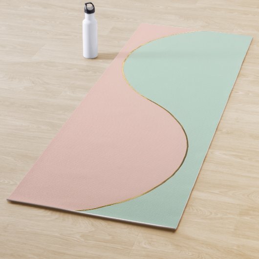 Moderne Abstrakte Rosafarben Mint Kollektion Yogamatte (Beispiel)
