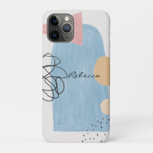Moderne abstrakte rosafarbene blaue Formen Monogra Case-Mate iPhone Hülle