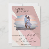 Moderne Abstrakte Rose Blush Foto Save The Date (Vorderseite)