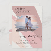 Moderne Abstrakte Rose Blush Foto Save The Date (Vorne/Hinten)