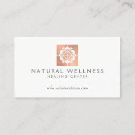 Moderne Abstrakte Rose Gold Floral Logo Wellness Visitenkarte