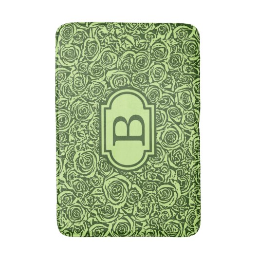 Moderne Abstrakte Rose Muster, Limettengrün Badematte (Vorderseite Vertikal)