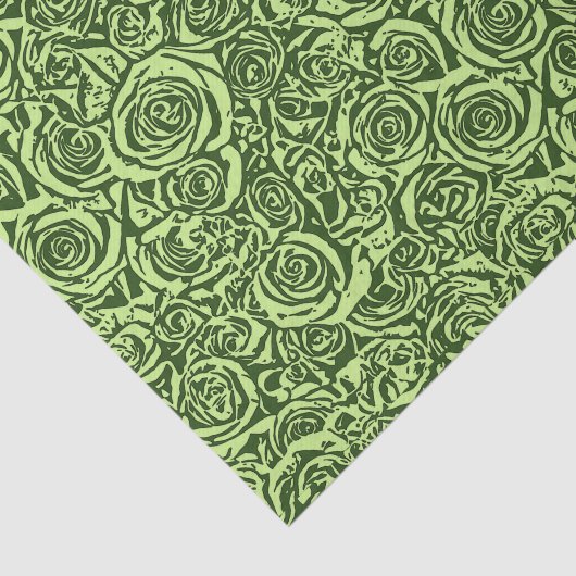 Moderne Abstrakte Rose Muster, Limettengrün Seidenpapier (Ausschnitt)