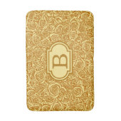 Moderne Abstrakte Rose Muster, Senfgelb Badematte (Vorderseite Vertikal)