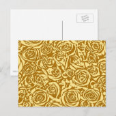 Moderne Abstrakte Rose Muster, Senfgelb Postkarte (Vorne/Hinten)