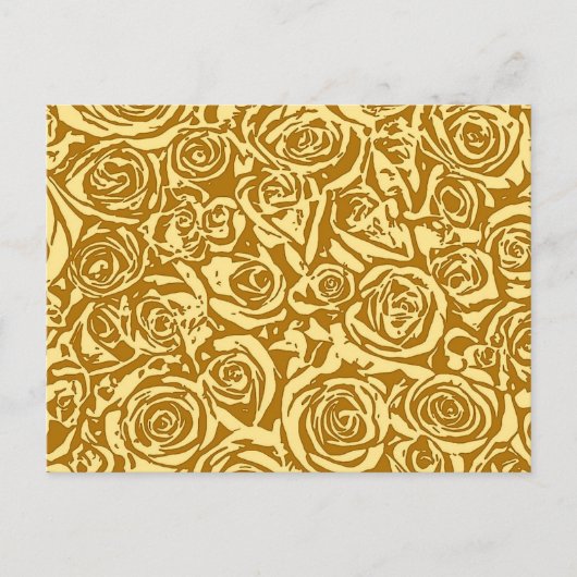 Moderne Abstrakte Rose Muster, Senfgelb Postkarte (Vorderseite)
