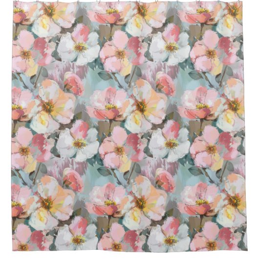 Moderne Abstrakte Rosen Duschvorhang (Vorderseite)