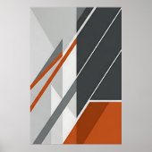 Moderne abstrakte Rost Orange Grau Poster (Vorne)