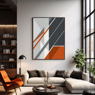 Moderne abstrakte Rost Orange Grau Poster