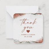 Moderne Abstrakte Rost Orange Hochzeit im Herbst V Mitteilungskarte (Vorderseite)