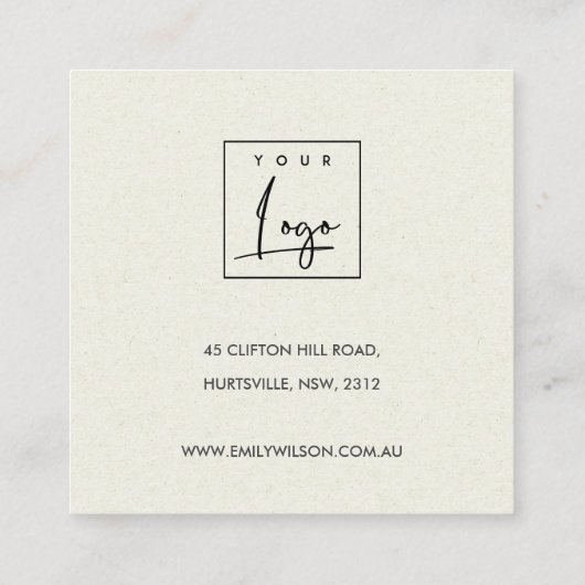 Moderne Abstrakte Rostblütenkunst Quadratische Visitenkarte (Rückseite)