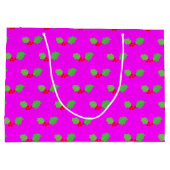 Moderne Abstrakte Rot-Rosa-Weihnachtsfeiern Große Geschenktüte (Rückseite)