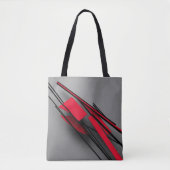 Moderne Abstrakte rot-schwarz geometrische Tote-Ta Tasche (Vorderseite)