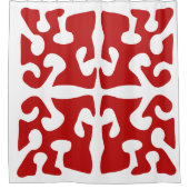 Moderne Abstrakte Rote-Form-Kunst Duschvorhang (Vorderseite)