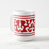 Moderne abstrakte rote Formkunst Kaffeetasse (Vorderseite Links)