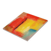 Moderne Abstrakte rote Gelbe Malerei Fliese (Seite)