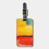 Moderne Abstrakte rote Gelbe Malerei Gepäckanhänger (Vorderseite vertikal)