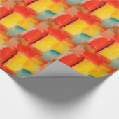 Moderne Abstrakte rote Gelbe Malerei Geschenkpapier (Ecke)