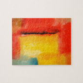 Moderne Abstrakte rote Gelbe Malerei Puzzle (Horizontal)