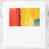 Moderne Abstrakte rote Gelbe Malerei Rechteckiger Aufkleber (Tasche)