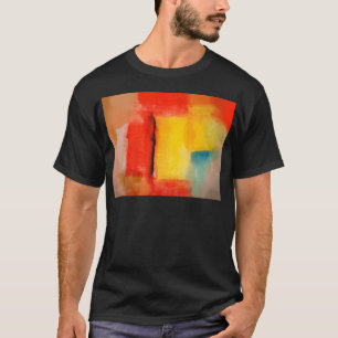 Moderne Abstrakte rote Gelbe Malerei T-Shirt