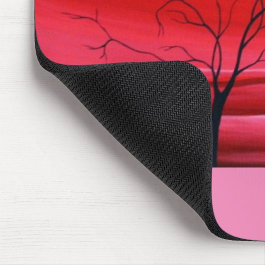 Moderne Abstrakte Rote Himmelsbaum-Vorlage Elegant Mousepad (Ecke)