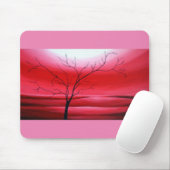 Moderne Abstrakte Rote Himmelsbaum-Vorlage Elegant Mousepad (Mit Mouse)