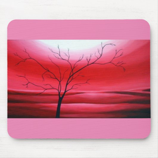 Moderne Abstrakte Rote Himmelsbaum-Vorlage Elegant Mousepad (Vorne)