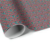 Moderne abstrakte rote Mohn-Blumenmuster Geschenkpapier (Rolleneckpunkt)