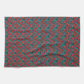 Moderne abstrakte rote Mohn-Blumenmuster Geschirrtuch (Horizontal)