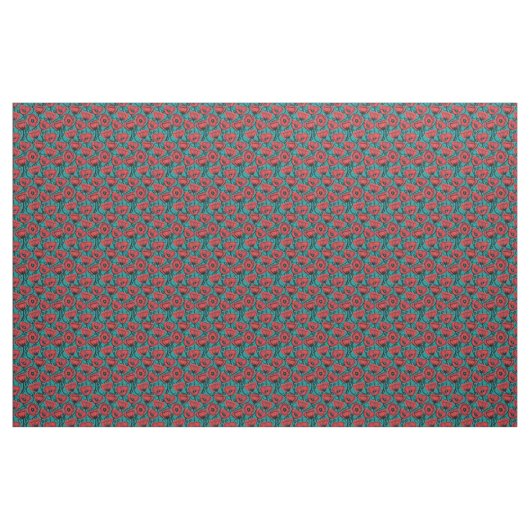 Moderne abstrakte rote Mohn-Blumenmuster Stoff (Fat Quarter (45,7 x 55,9 cm))