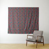 Moderne abstrakte rote Mohn-Blumenmuster Wandteppich (Beispiel (Horizontal))