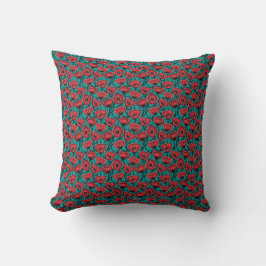 Moderne abstrakte rote Mohnblumen-Blumenmuster Kissen