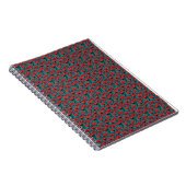 Moderne abstrakte rote Mohnblumen-Blumenmuster Notizblock (Rechte Seite)