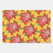 Moderne Abstrakte Rote Poinsettia Urlaubsstimmung Geschenkpapier Set (Vorderseite)