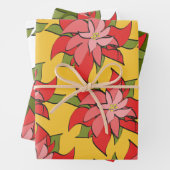 Moderne Abstrakte Rote Poinsettia Urlaubsstimmung Geschenkpapier Set (Beispiel)