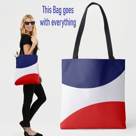 Moderne Abstrakte, rote und weiße Tasche