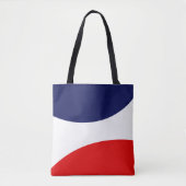Moderne Abstrakte, rote und weiße Tasche (Vorderseite)