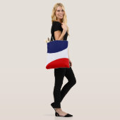 Moderne Abstrakte, rote und weiße Tasche (Am Model)