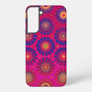 Moderne abstrakte rote violette gelbe Geometrie Samsung Galaxy Hülle