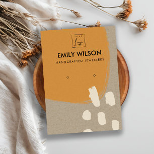 MODERNE ABSTRAKTE RUSORANGE KRAFT EARRING DISPLAY VISITENKARTE