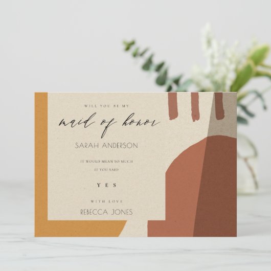 MODERNE ABSTRAKTE RUST KÜNSTLERIN SEIN MEINE TRAUZ EINLADUNG (Stehend Vorderseite)