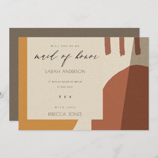 MODERNE ABSTRAKTE RUST KÜNSTLERIN SEIN MEINE TRAUZ EINLADUNG (Vorne/Hinten)