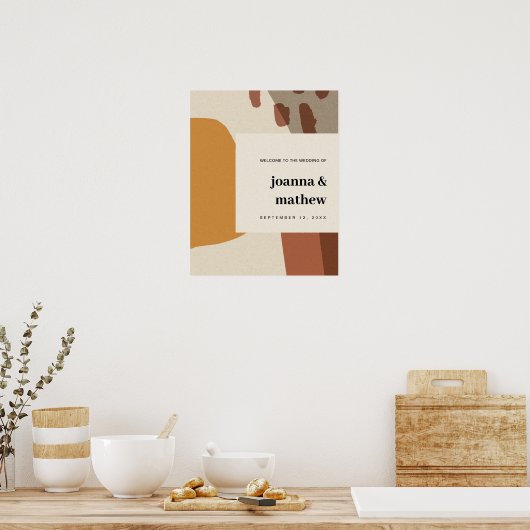 MODERNE ABSTRAKTE RUST-YELLOW ART WICOME WEDING POSTER (Küche)